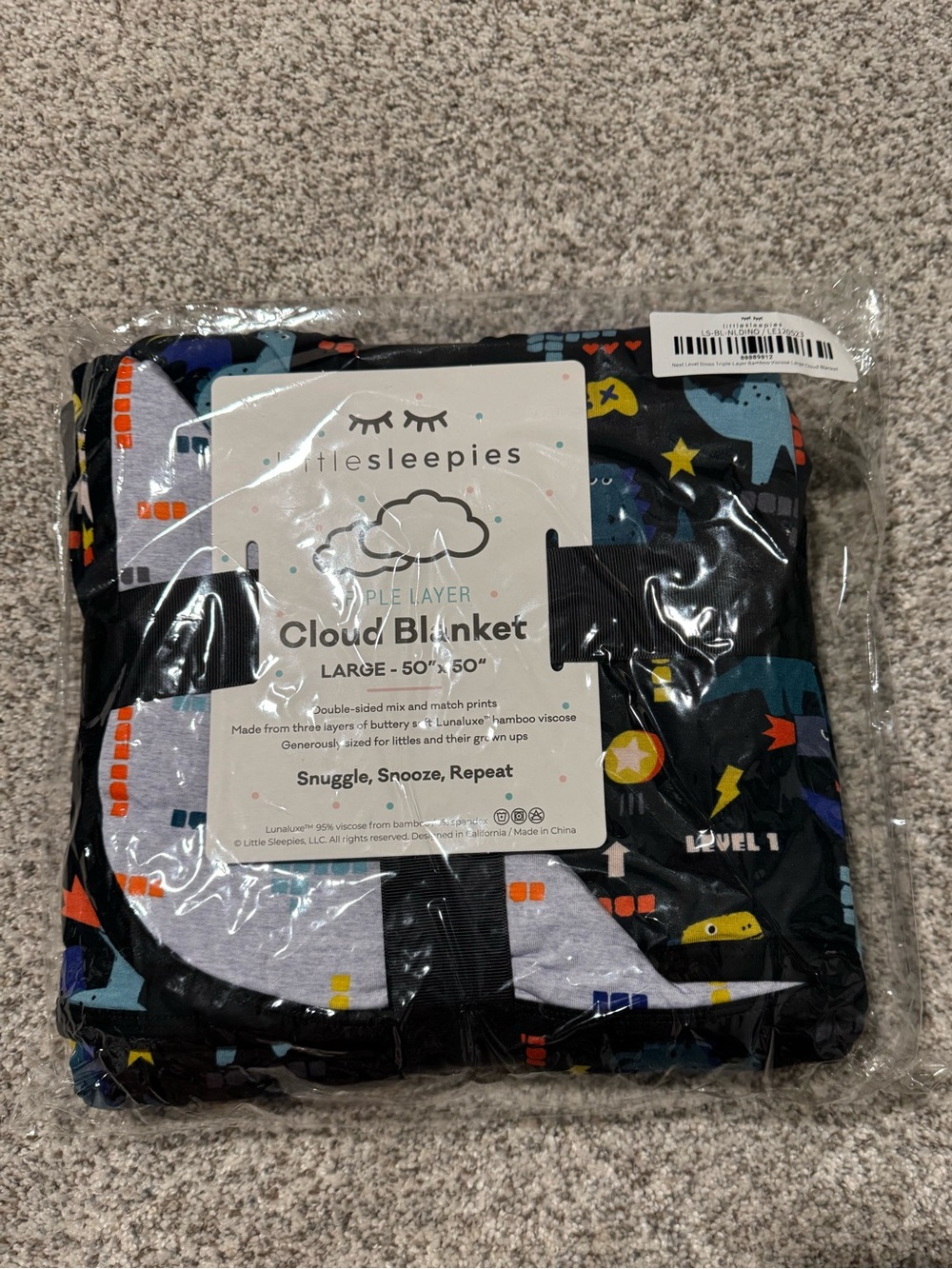 Little Sleepies Next Level Dinos Cloud Blanket